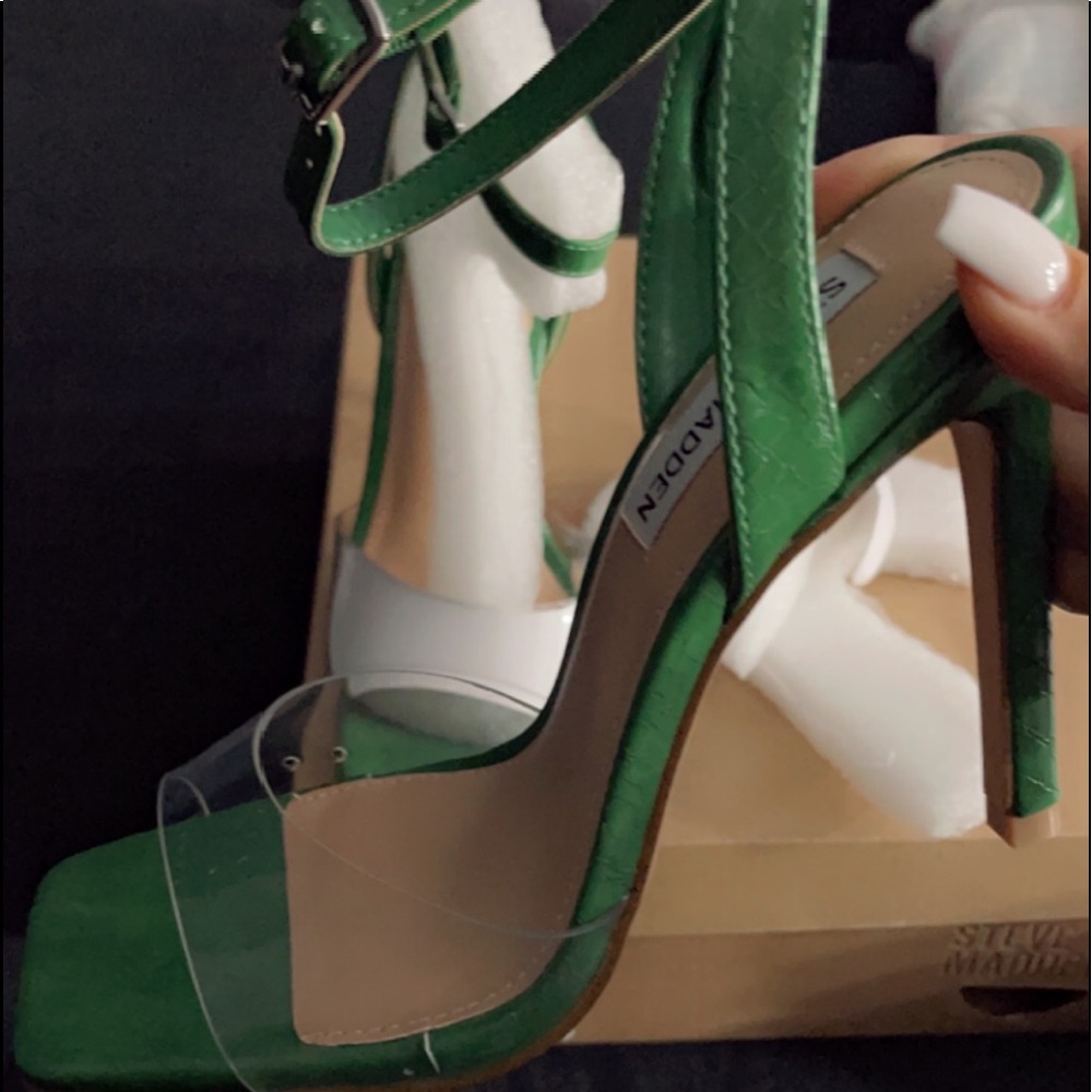 Clear green Steve Madden heels